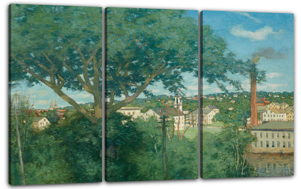 Leinwandbild Julian Alden Weir - Das Fabrikdorf