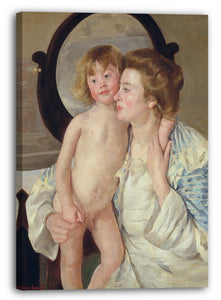 Leinwandbild Mary Cassatt - Mutter und Kind (der ovale Spiegel)