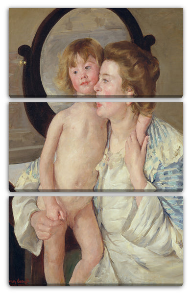 Leinwandbild Mary Cassatt - Mutter und Kind (der ovale Spiegel)