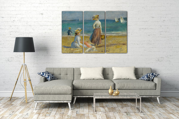 Leinwandbild Auguste Renoir - Menschen am Strand