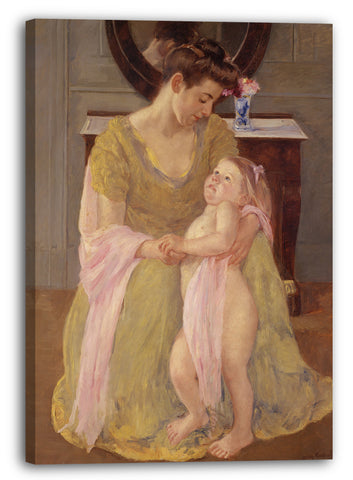 Leinwandbild Mary Cassatt - Mutter und Kind mit einem Rosen-Schal