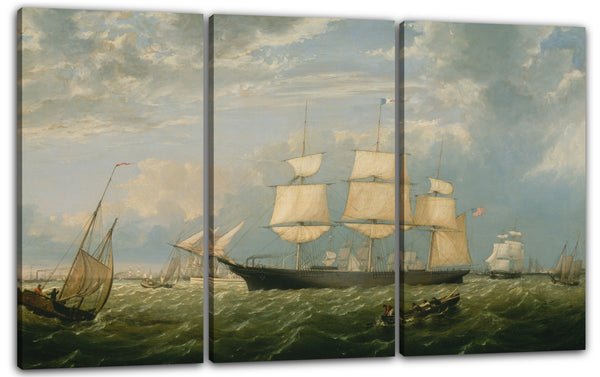Leinwandbild Fitz Henry Lane - The Golden State Entering New York Harbor