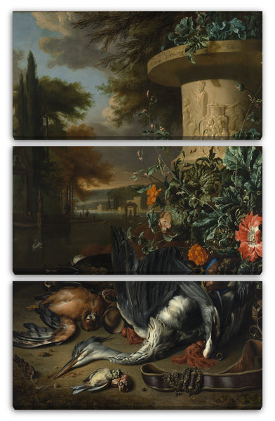 Leinwandbild Jan Weenix - Brettspiel mit totem Reiher ("Falkners Jagdbeute")