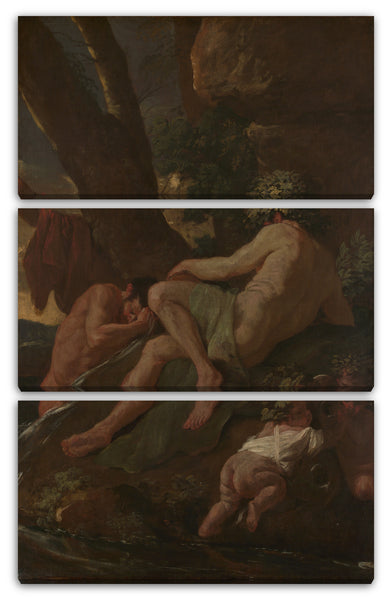 Leinwandbild Nicolas Poussin - Midas beim Waschen an der Quelle des Pactolus