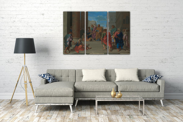 Leinwandbild Nicolas Poussin - Heiliger Peter und Johannes heilen den lahmen Mann
