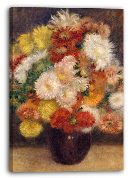Leinwandbild Auguste Renoir - Blumenstrauß aus Chrysanthemen