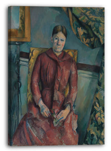 Leinwandbild Paul Cézanne - Madame Cézanne (Hortense Fiquet, 1850-1922) im roten Kleid