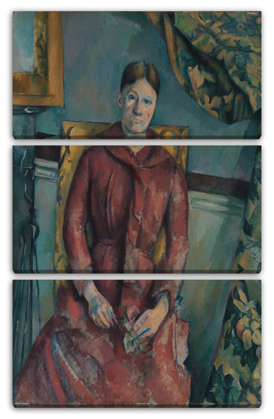 Leinwandbild Paul Cézanne - Madame Cézanne (Hortense Fiquet, 1850-1922) im roten Kleid