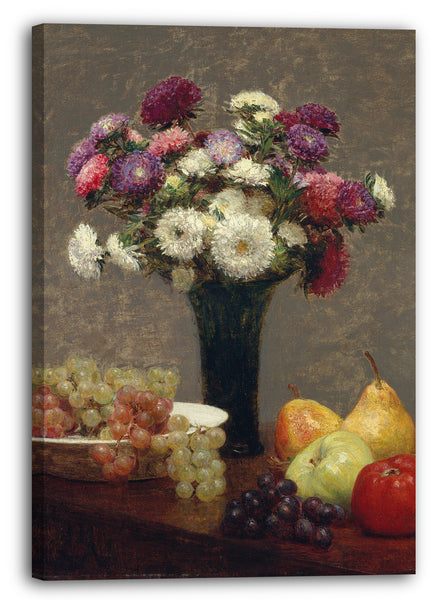 Leinwandbild Henri Fantin-Latour - Astern und Obst auf einem Tisch