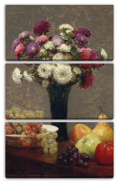 Leinwandbild Henri Fantin-Latour - Astern und Obst auf einem Tisch