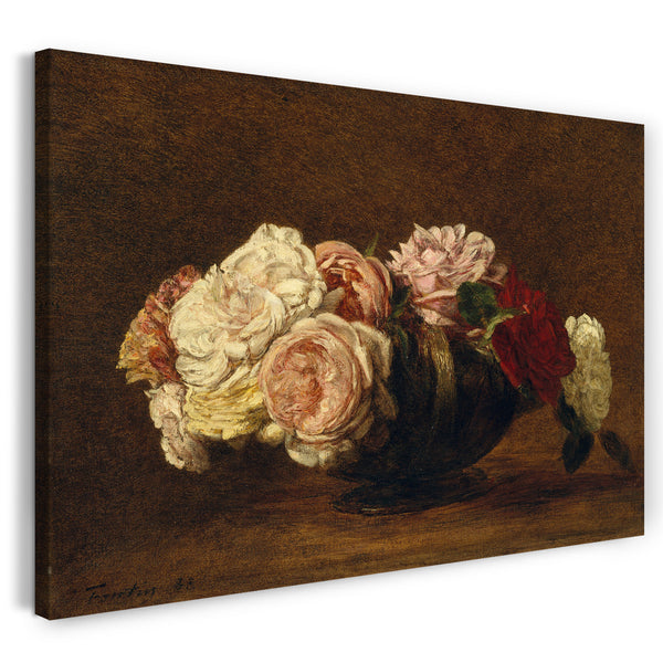 Leinwandbild Henri Fantin-Latour - Rosen in einer Schüssel