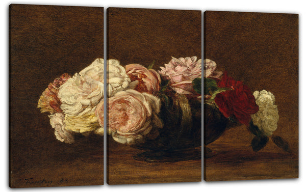 Leinwandbild Henri Fantin-Latour - Rosen in einer Schüssel