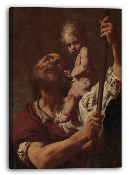 Leinwandbild Giovanni Battista Piazzetta - Heiliger Christophorus, der den Säuglings-Christus trägt