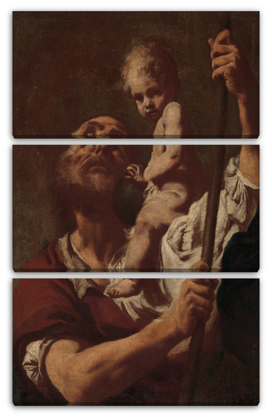 Leinwandbild Giovanni Battista Piazzetta - Heiliger Christophorus, der den Säuglings-Christus trägt