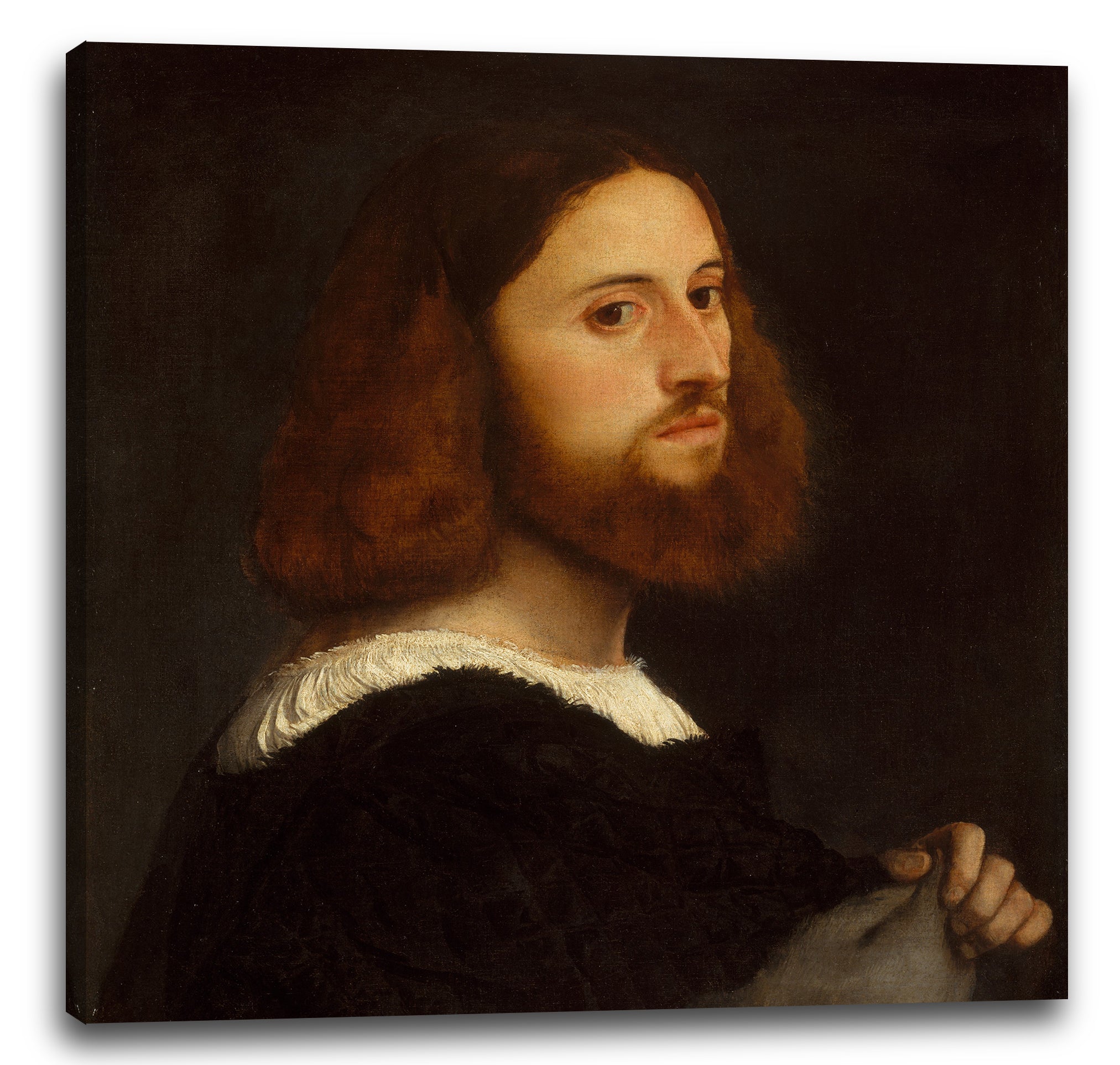 Leinwandbild Tizian - Portrait eines Mannes