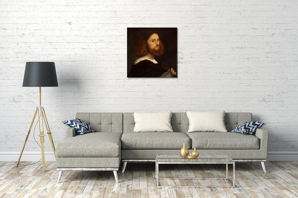 Leinwandbild Tizian - Portrait eines Mannes