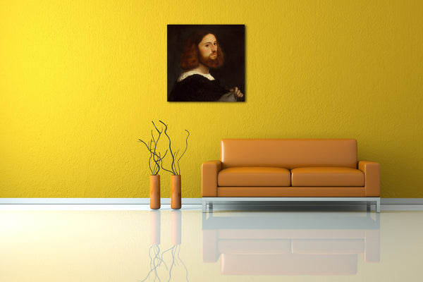 Leinwandbild Tizian - Portrait eines Mannes