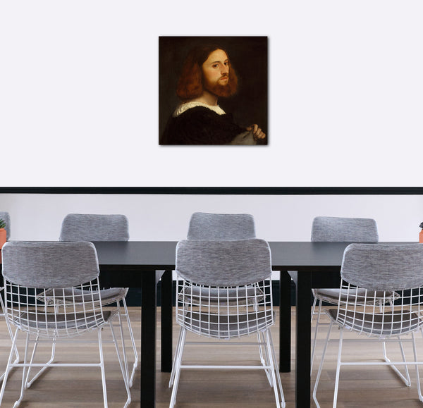 Leinwandbild Tizian - Portrait eines Mannes