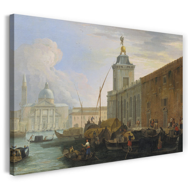 Leinwandbild Luca Carlevaris - Das Bacino, Venedig, mit der Dogana und einem Fernblick auf die Isola di San Giorgio