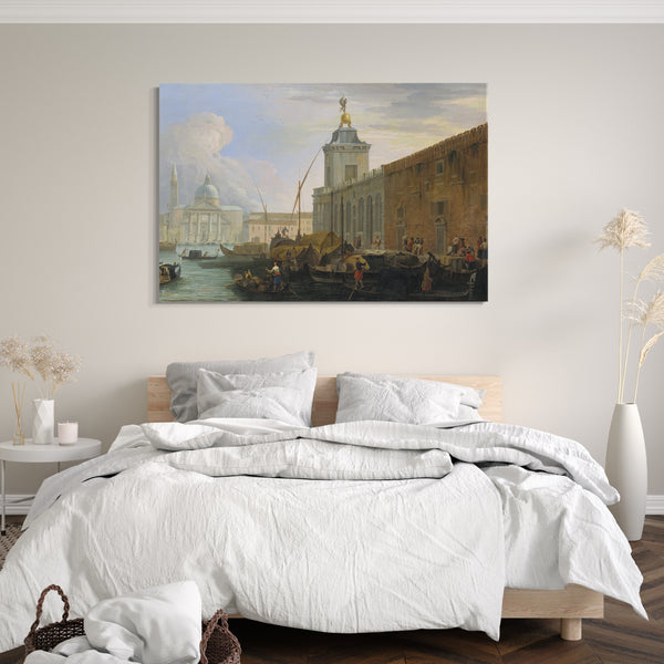 Leinwandbild Luca Carlevaris - Das Bacino, Venedig, mit der Dogana und einem Fernblick auf die Isola di San Giorgio