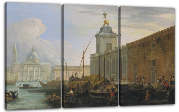 Leinwandbild Luca Carlevaris - Das Bacino, Venedig, mit der Dogana und einem Fernblick auf die Isola di San Giorgio