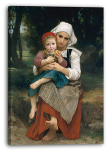 Leinwandbild William Bouguereau - Bretonische Geschwister (Bruder und Schwester)