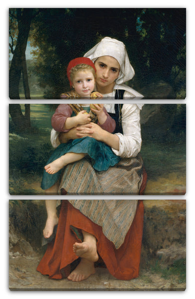 Leinwandbild William Bouguereau - Bretonische Geschwister (Bruder und Schwester)