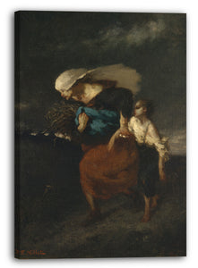 Leinwandbild Jean-François Millet - Rückzug vom Sturm