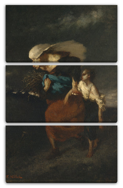 Leinwandbild Jean-François Millet - Rückzug vom Sturm