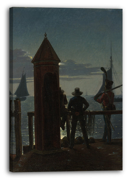 Leinwandbild Martinus Rørbye - Ansicht von der Zitadelle Ramparts in Kopenhagen bei Mondschein