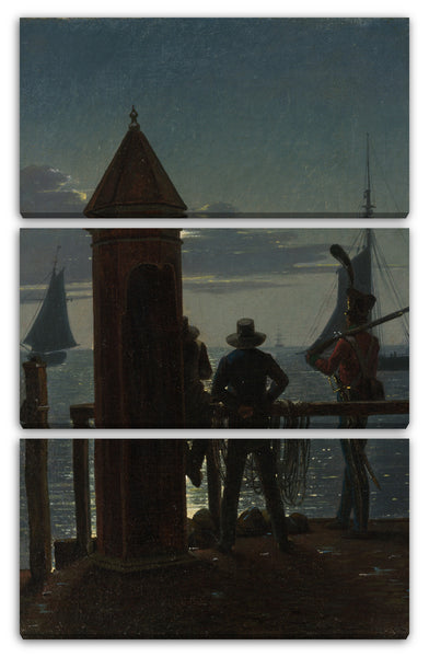 Leinwandbild Martinus Rørbye - Ansicht von der Zitadelle Ramparts in Kopenhagen bei Mondschein