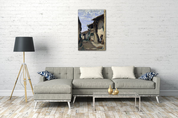 Leinwandbild Camille Corot - Eine Dorfstraße: Dardagny
