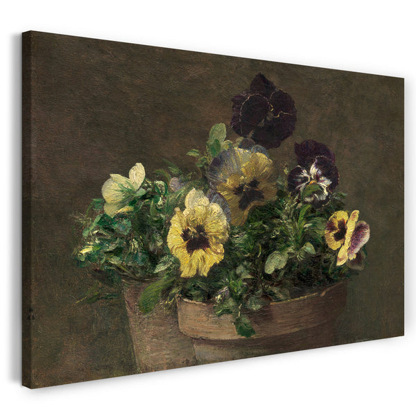 Leinwandbild Henri Fantin-Latour - Eingetopfte Stiefmütterchen