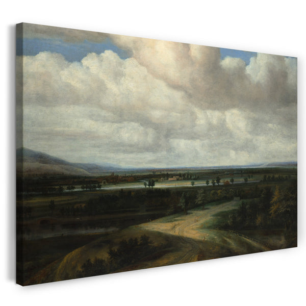 Leinwandbild Philips Koninck - Eine panoramische Landschaft mit einem Landsitz