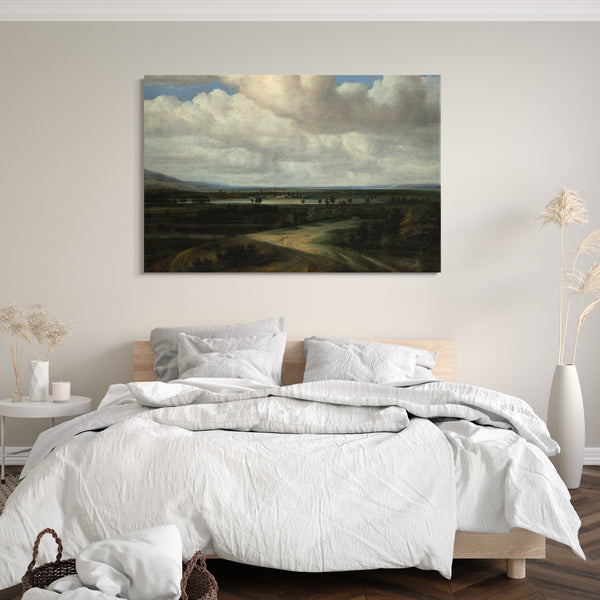 Leinwandbild Philips Koninck - Eine panoramische Landschaft mit einem Landsitz