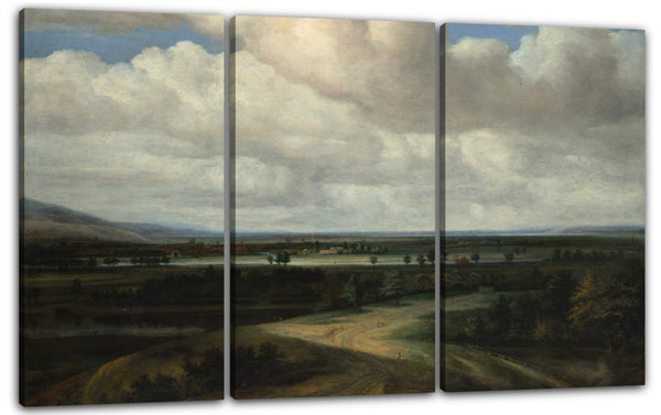 Leinwandbild Philips Koninck - Eine panoramische Landschaft mit einem Landsitz