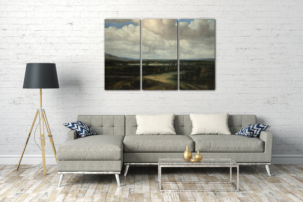 Leinwandbild Philips Koninck - Eine panoramische Landschaft mit einem Landsitz