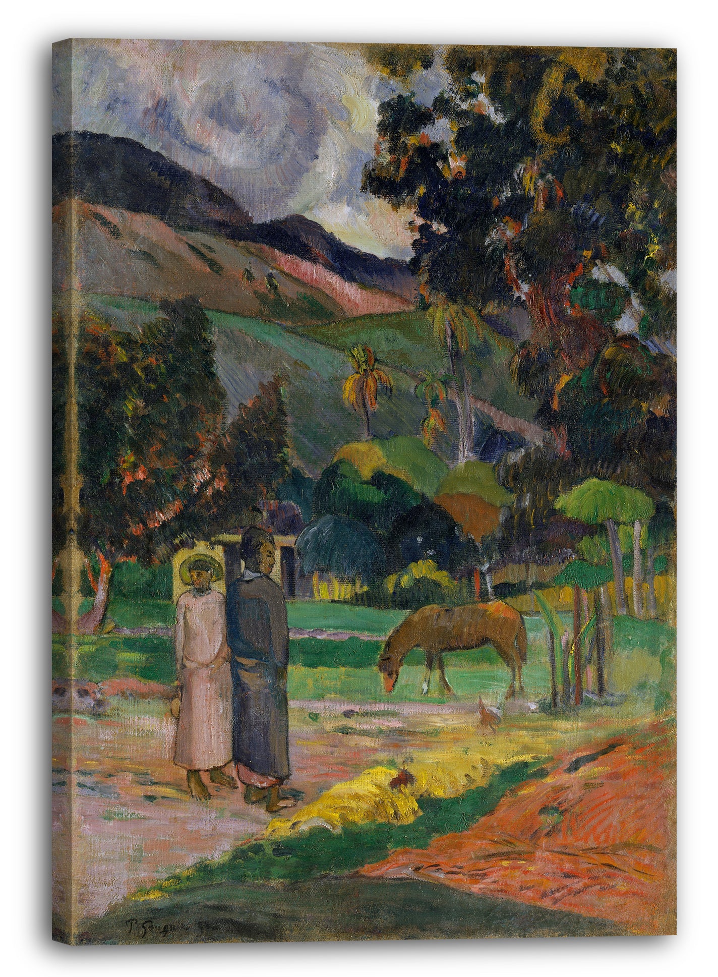 Leinwandbild Paul Gauguin - Tahitianische Landschaft