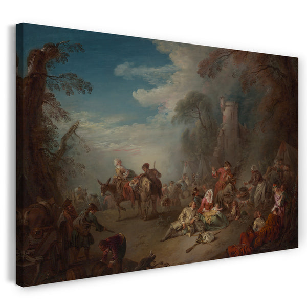 Leinwandbild Jean-Baptiste Joseph Pater - Truppen bei der Rast