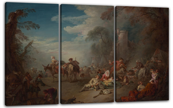 Leinwandbild Jean-Baptiste Joseph Pater - Truppen bei der Rast