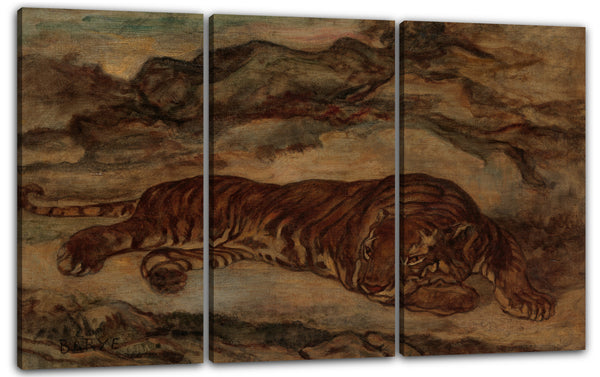 Leinwandbild Antoine-Louis Barye - Tiger beim Ausruhen