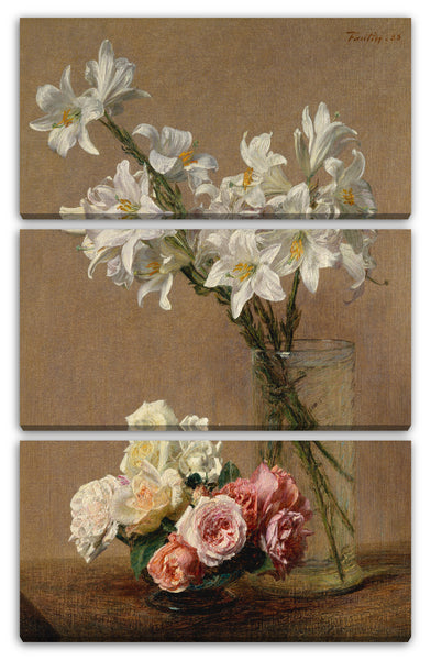 Leinwandbild Henri Fantin-Latour - Rosen und Lilien