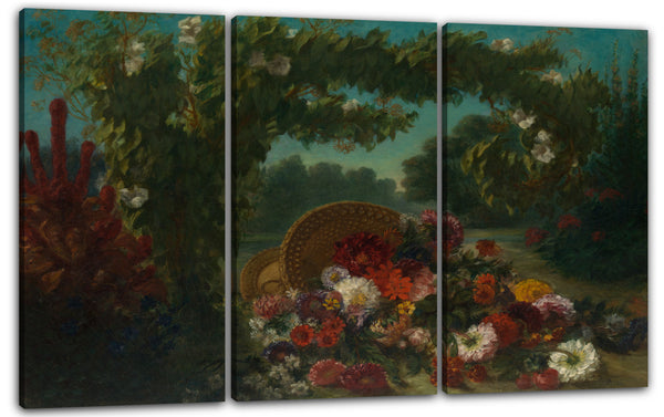 Leinwandbild Eugène Delacroix - Korb mit Blumen