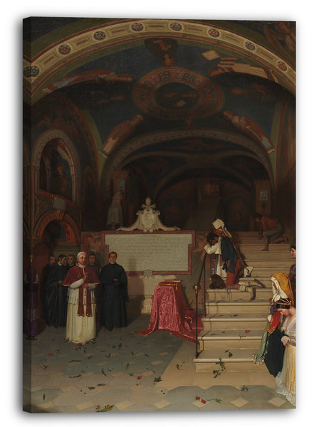 Leinwandbild Jean-François Montessuy - Papst Gregor XVI Besuch der Kirche San Benedetto in Subiaco