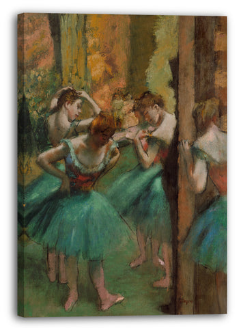Leinwandbild Edgar Degas - Tänzerinnen, Pink und Grün
