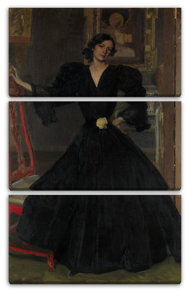 Leinwandbild Joaquín Sorolla und Bastida - Señora de Sorolla (Clotilde García del Castillo, 1865-1929) in Schwarz