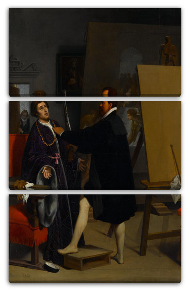 Leinwandbild Jean Auguste Dominique Ingres - Aretino im Atelier von Tintoretto