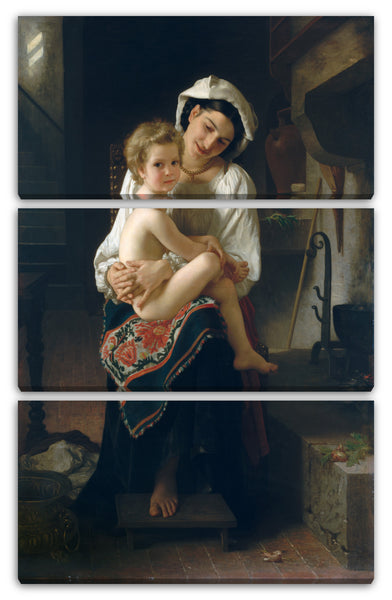 Leinwandbild William Bouguereau - Junge Mutter starrt auf ihr Kind