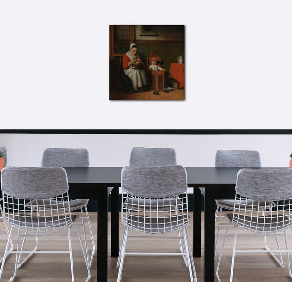 Leinwandbild Nicolaes Maes - Der Spitzenklöppler