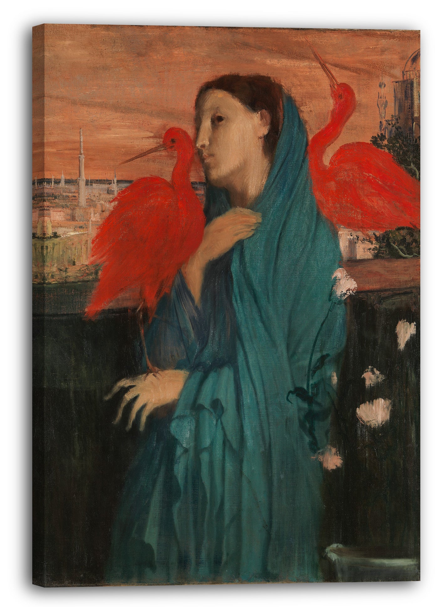 Leinwandbild Edgar Degas - Junge Frau mit Ibis